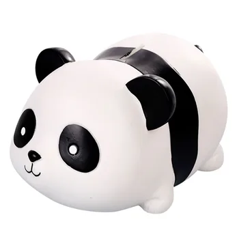 

1pc PVC Money Pot Panda Shape Bank Adorable Saving Jar Decorative 700pcs Coin Available Bank for Home Kids (Black and White)