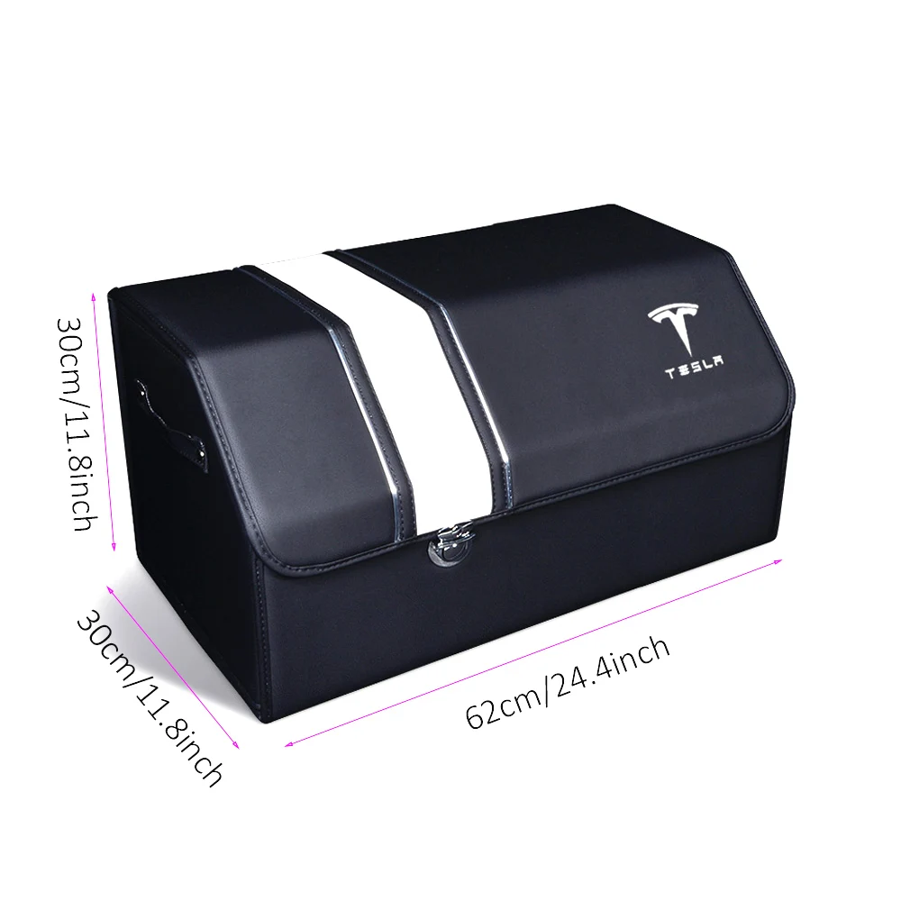 Tesla автомобильный органайзер для багажника, сумка для хранения, авто ящик для инструментов из искусственной кожи, складной большой ящик для хранения, для Tesla medol 3 S X Y