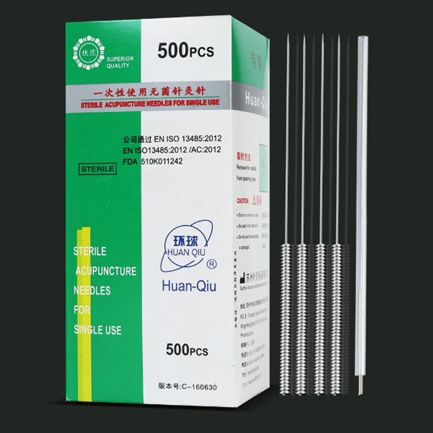 500pcs/box Huanqiu Sterile Acupuncture Needle for Single Use Beauty