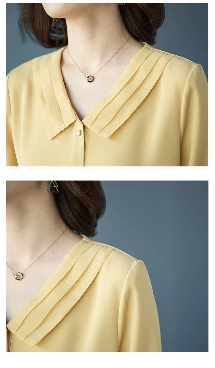 Однотонная женская блузка размера плюс весна осень Офисная Женская рабочая