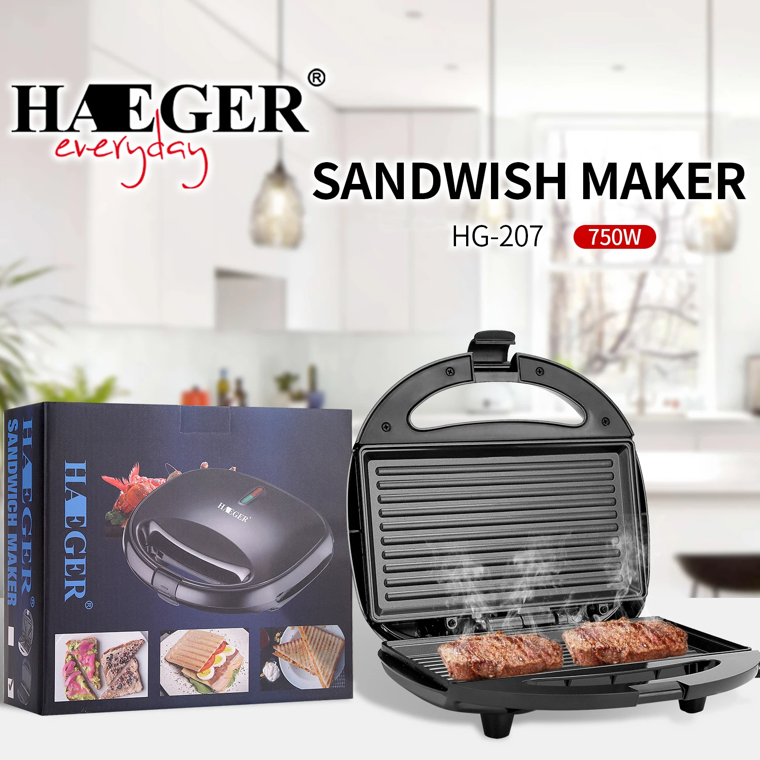 Европейский стандарт 750 Вт домашний автоматический двойной нагрев тостер, завтрак сэндвич-машина