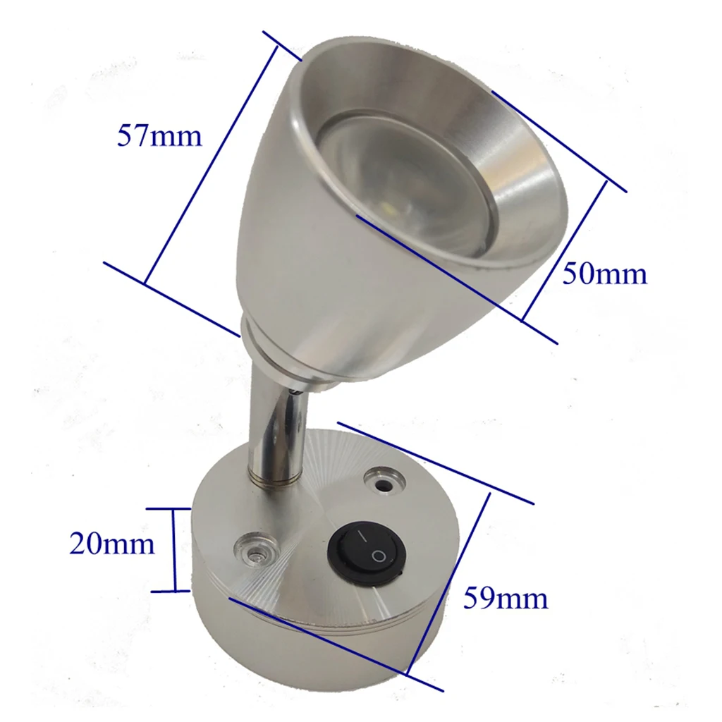 12V 3W Boat LED Spotlight Interior Reading Light Wall Lamp