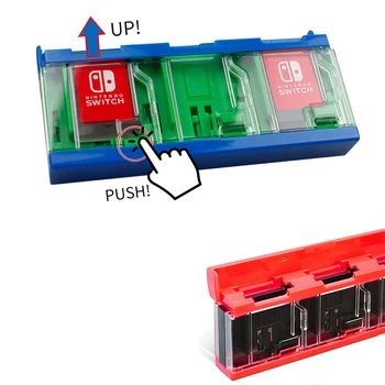 

For Nintend Switch Push Game Cards Case NS Hard Shell Special Box for Nintendo Switch Lite Mini Games Storage Accessories 6 in 1