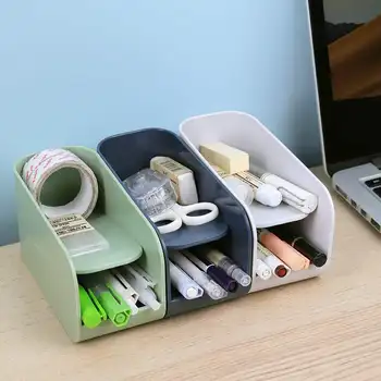 

Magnetic Storage Box Double-layer Pen Pencil Holder Desktop Sundries Organizer Combined ABS Home Office Storage Racks Creative