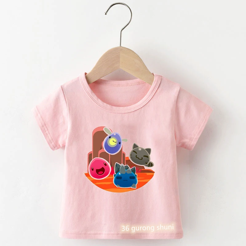 children's t shirt sizes by age	 Kawaii Girls T-Shirt Cute Slime Rancher Cartoon Print Tshirt Fashion Harajuku Kids Tshirt Cute Girls Short Sleeve Tops Wholesale tank top girl cute	