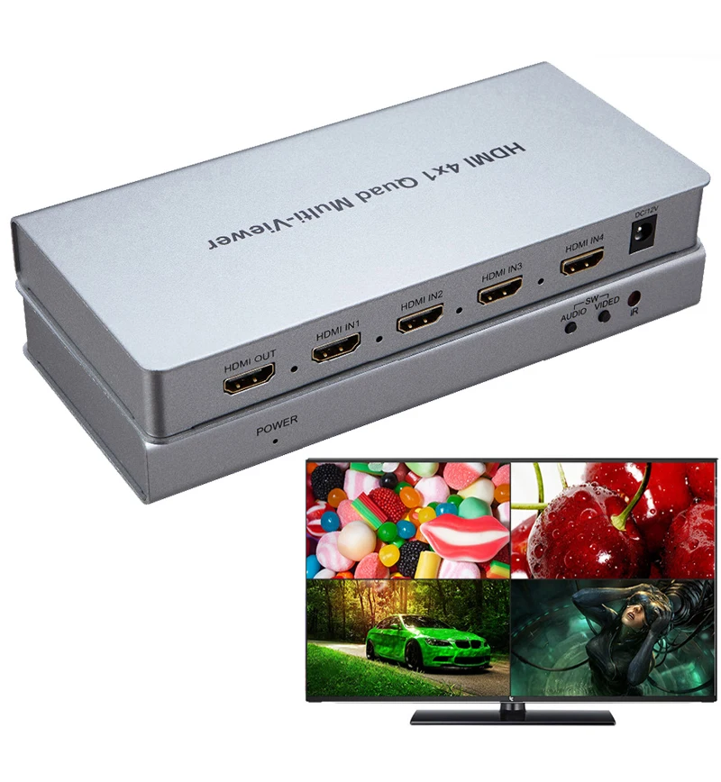 4X1 HDMI мульти просмотра Quad экран сегментация разветвитель изображения в режиме