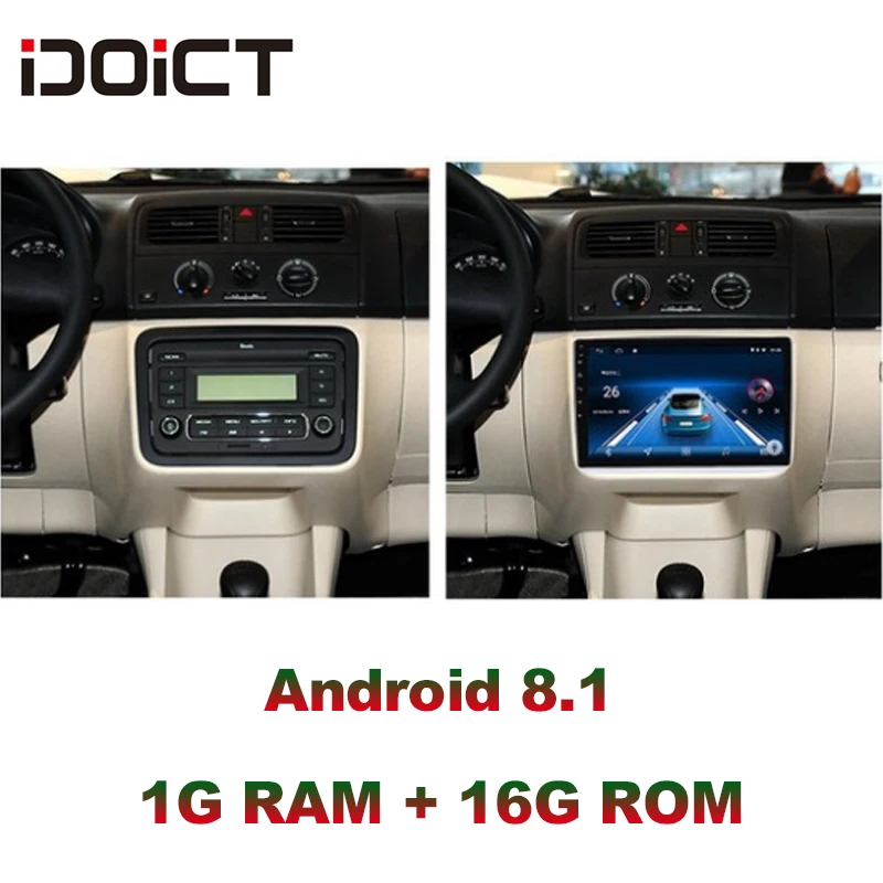 Автомобильный DVD-плеер IDOICT Android 9 1 с GPS-навигацией мультимедиа для Volkswagen skoda Fabia