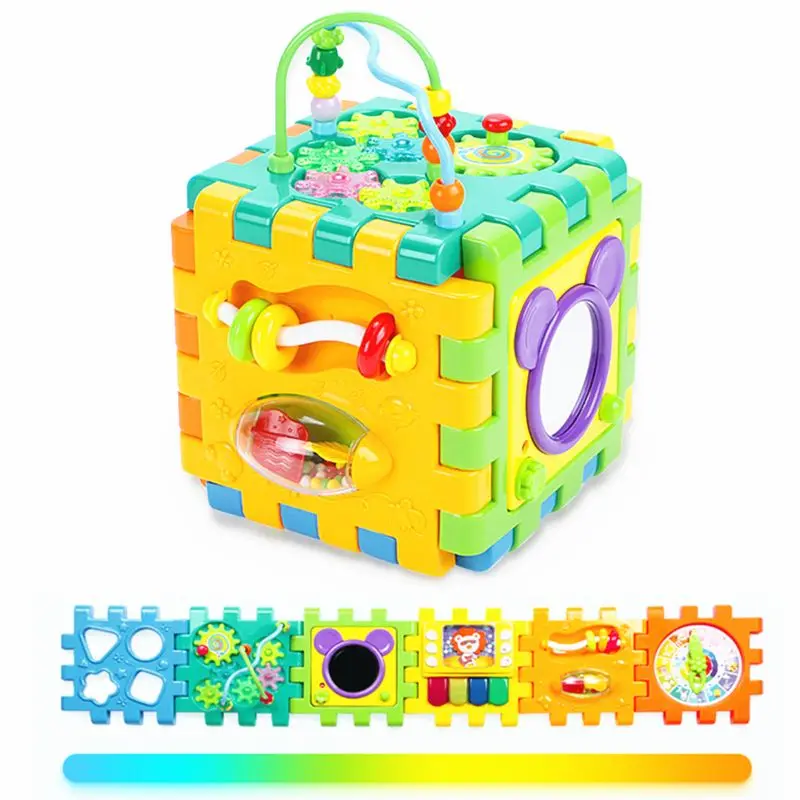 

Baby Activity Toddler Toys - 6 in 1 Shape Sorter Toys Baby Activity Play Centers for Kids Infants Early Development Educational