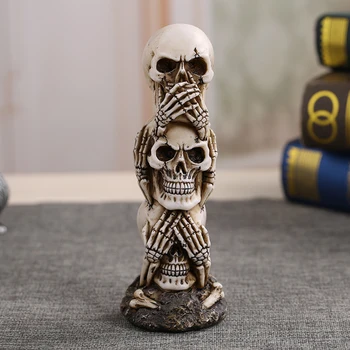 

Festival Ornament Gift Table Resin Craft Bar Decoration Figurine Scary Sculpture Halloween Decor Skull Statue Human Home