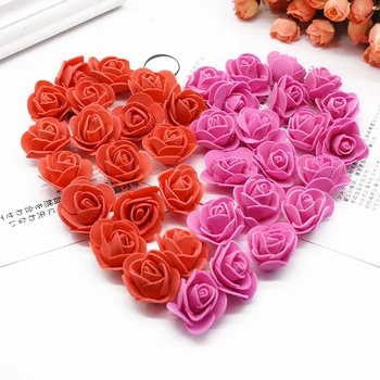 

200 Pieces Artificial flowers 3cm PE roses head wedding decorative flowers fake flowers for scrapbooking Valentine's Day gifts