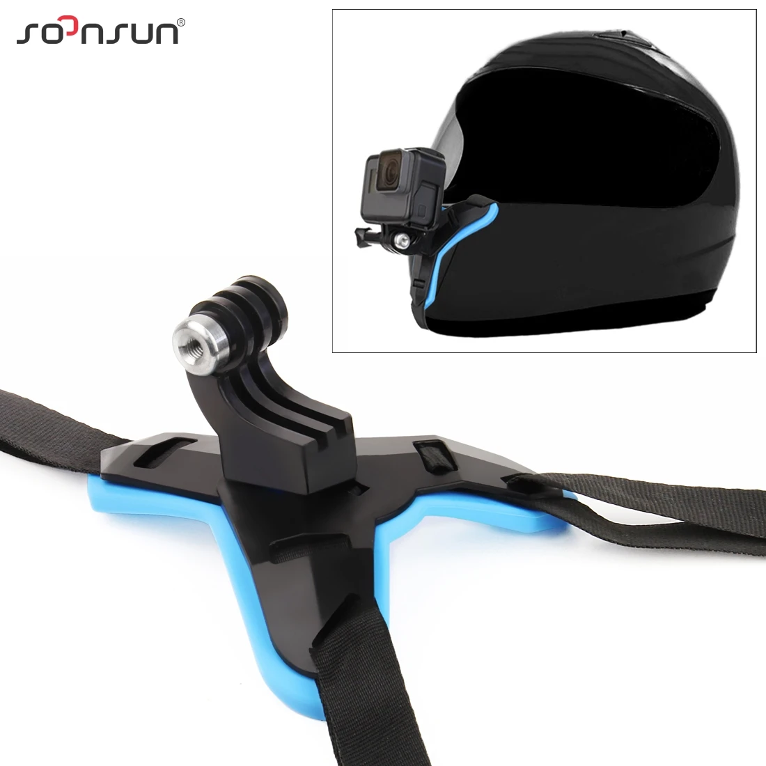 

SOONSUN Motorcycle Helmet Front Chin Bracket Holder Fixed Strap Mount for GoPro Hero 7 6 5 for DJI Osmo Action for Yi Accessory