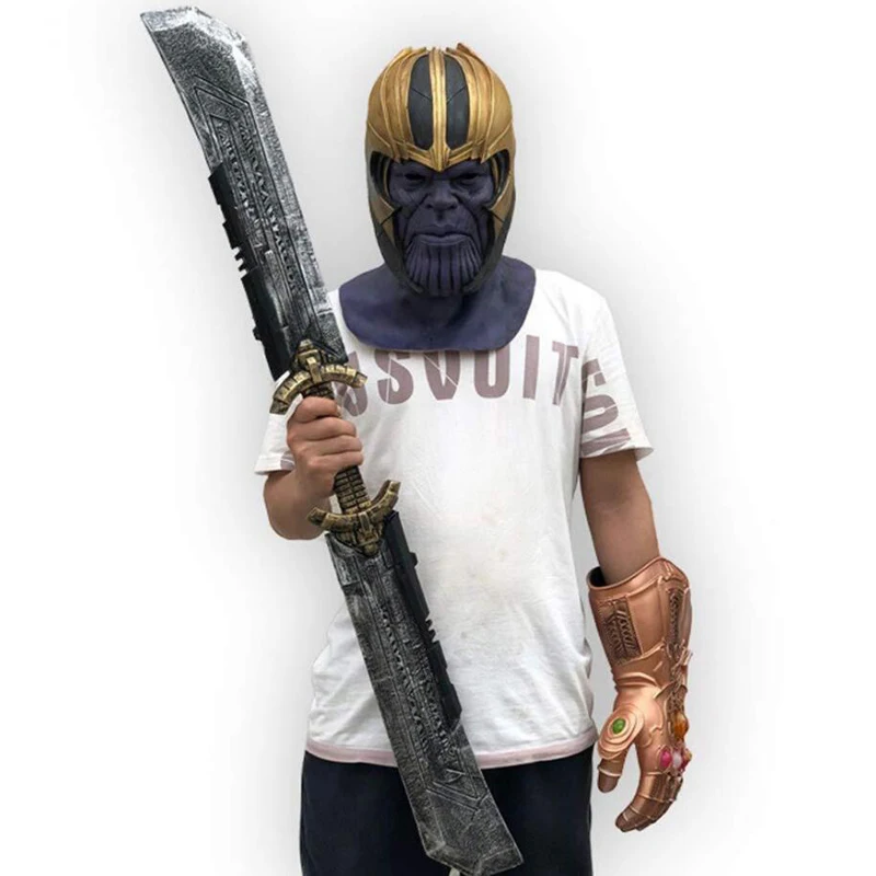 Hot Endgame Cos Sword Thanos Cosplay Costumes Props 110cm Cosplay Weapons Armor Double-edged Sword Halloween Props