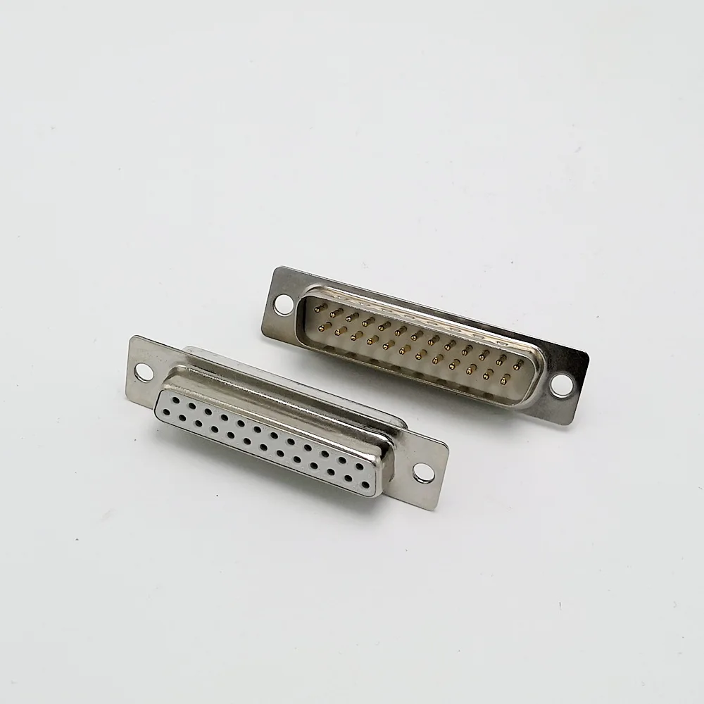 Позолоченный D-SUB DB25 разъем 25pin Мужской Женский Тип припоя сварочный Разъем DIY 10 шт./лот