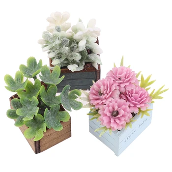 

Mini 1:12 Dollhouse Miniature Potted Plant Flowers Pot Doll House Garden Ornament