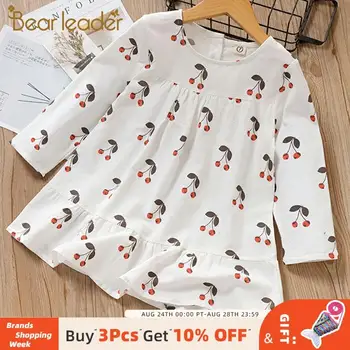 

Bear Leader Girl Party Dress New Spring Kids Girls Dress Long Sleeve Print Cherry Sweet Kids Outfits Dress Cute Children Clothes