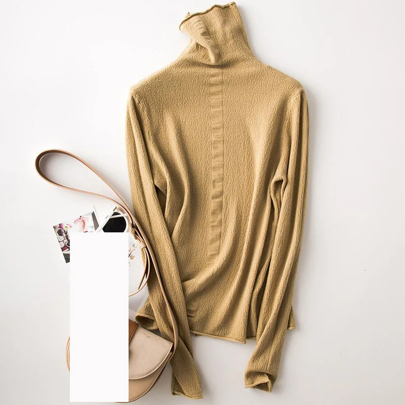 Camel Yellow Must Have Женская водолазка из вискозы, мягкий пуловер, свитер из шерсти, зимний Однотонный женский джемпер#907 - Цвет: Camel Yellow