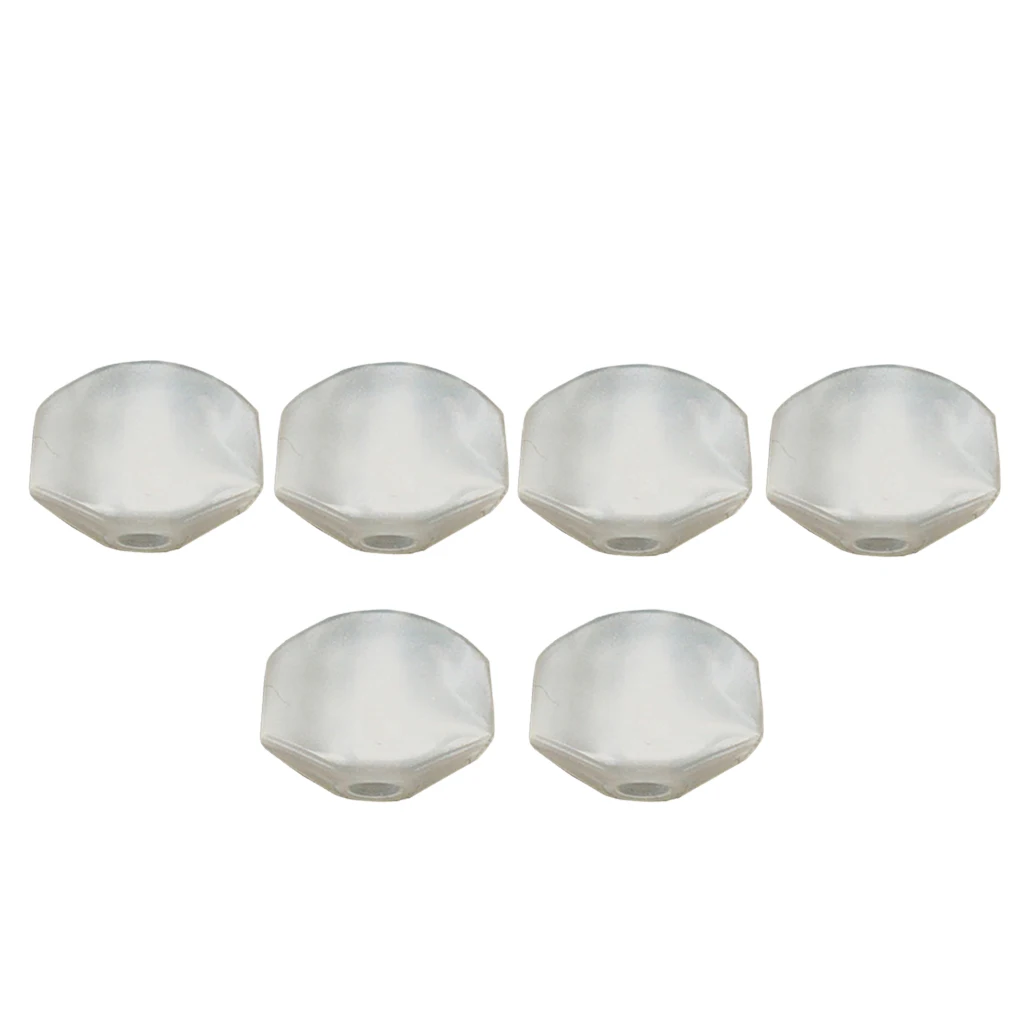 Practical 6x Square Shape Tuning Pegs Tuners Handle Knobs White for Acoustic/Electric Guitar Parts