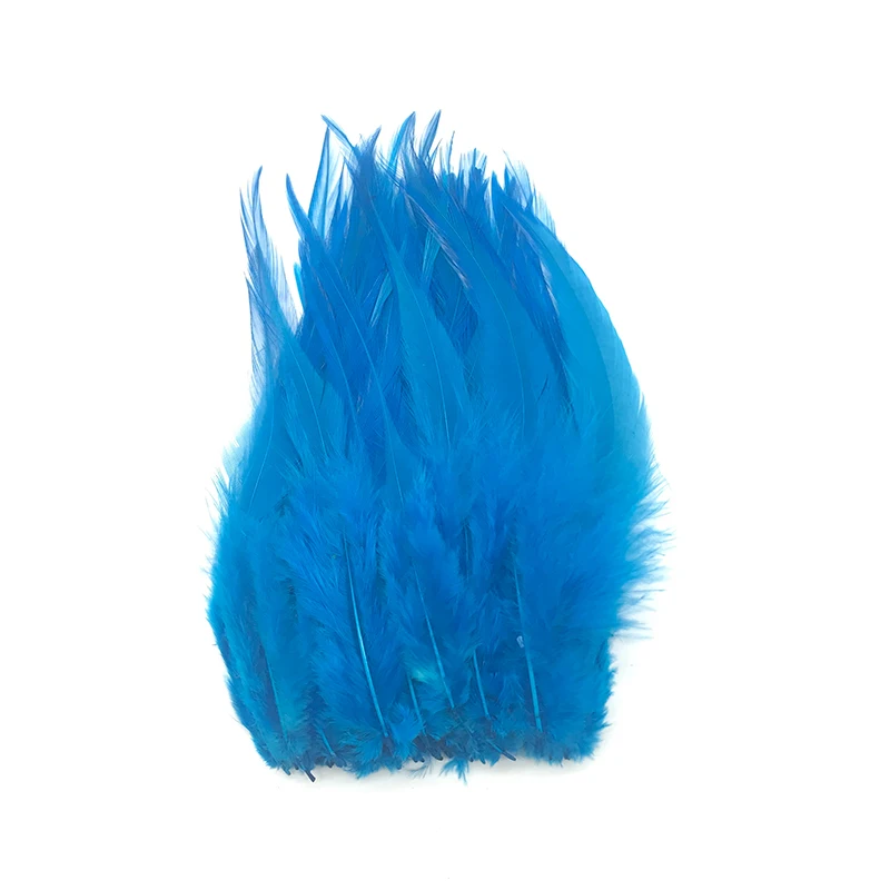 100pcs chicken feather hot sale for clothes DIY decoration 10-15cm/4-6 inch - Цвет: Озерный синий