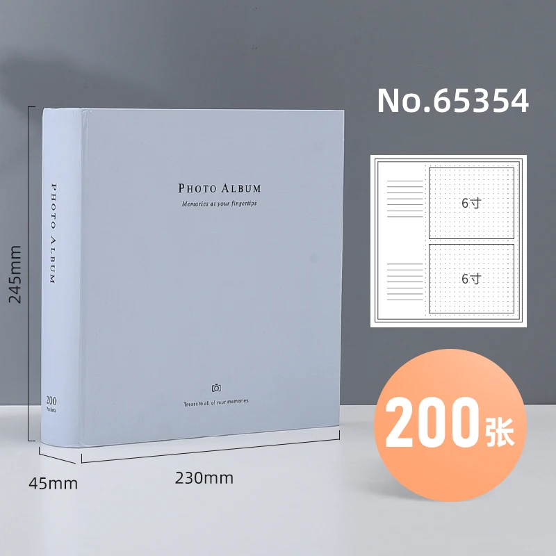6 inch 200 sheets Эффективная 5 дюймов 6 дюймов фото альбом Семья альбом настоящий прозрачный интерстициальной присутствует пара фото альбом Бумага - Цвет: 6 inch 200 sheets