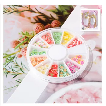 

Nail Decor Stickers Mixed Styles 3D Fruit Tiny Slices Polymer Clay Manicure Nail Design DIY Slice Nail Art Decors Nail Art Tips