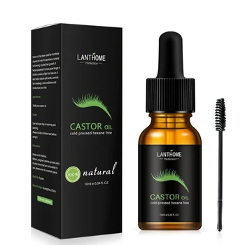 

Castor Oil 10ml Oil Nourish Hair Essential Oil Natural Castor Oil Calm Prevent Skin Aging Organic Essential With Eyelash Brush