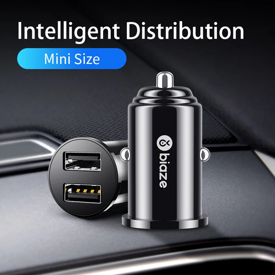 Универсальное автомобильное зарядное устройство Biaze 5 в 3.1A Мини Автомобильное зарядное устройство для мобильного телефона планшет gps двойной USB автомобильная зарядка для телефона быстрое автомобильное зарядное устройство