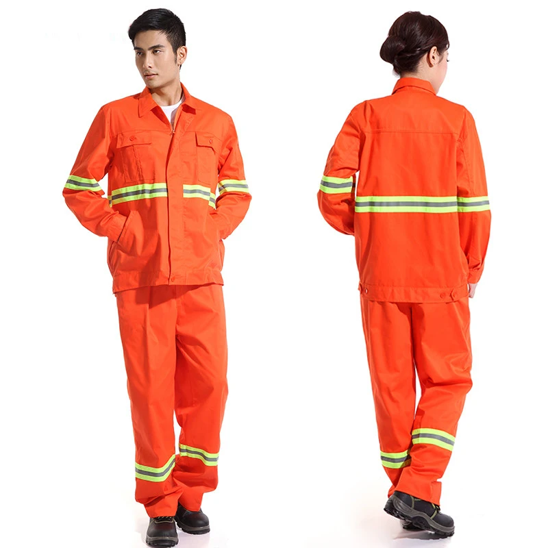 Work Clothing Sets Men Women Reflective Jackets+Pants Spring Autumn Machine Repair gas station Workshop Overalls Working Uniform