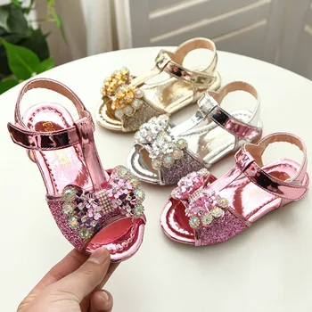 

Baby Girl Sandals Summer Patent Leather Fashion Toddler Walking Shoes Soft Sole Non-Slip Prewalkers Shoes