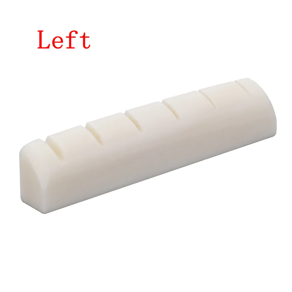 Left/Right Guitar Bridge Saddle Nut 6 String Made of Real Bone for Acoustic Guitar 43&times;6&times;9mm 72/76&times;3&times;9mm