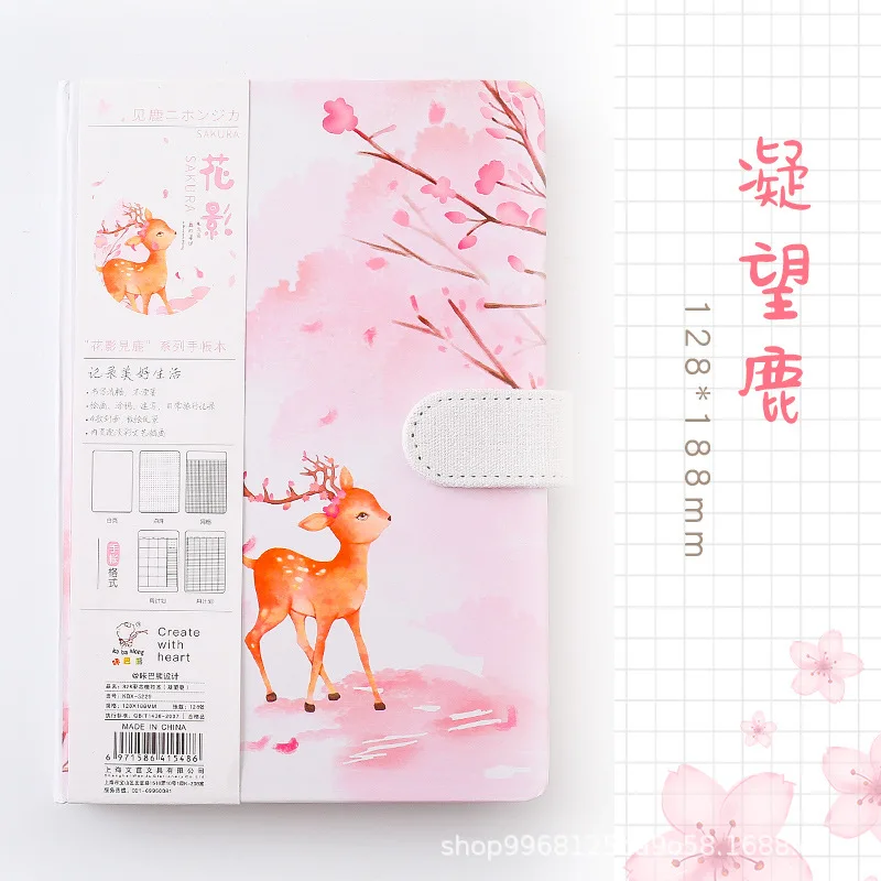 Kawaii Journal A5 блокнот с розовым оленем сетка пустой рисунок в горошек ежедневный