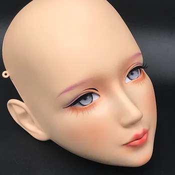 

(LiLi Mask-24) Sweet Girl Resin Half Head Customize Cosplay Japanese Role Play Anime Silicone Kigurumi Mask Crossdresser Doll