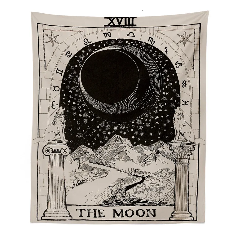 Гобелен с картами Таро, настенный психоделический тапиз, колдовство, настенный гобелен из ткани, астрологическое гадание, покрывало, пляжный коврик