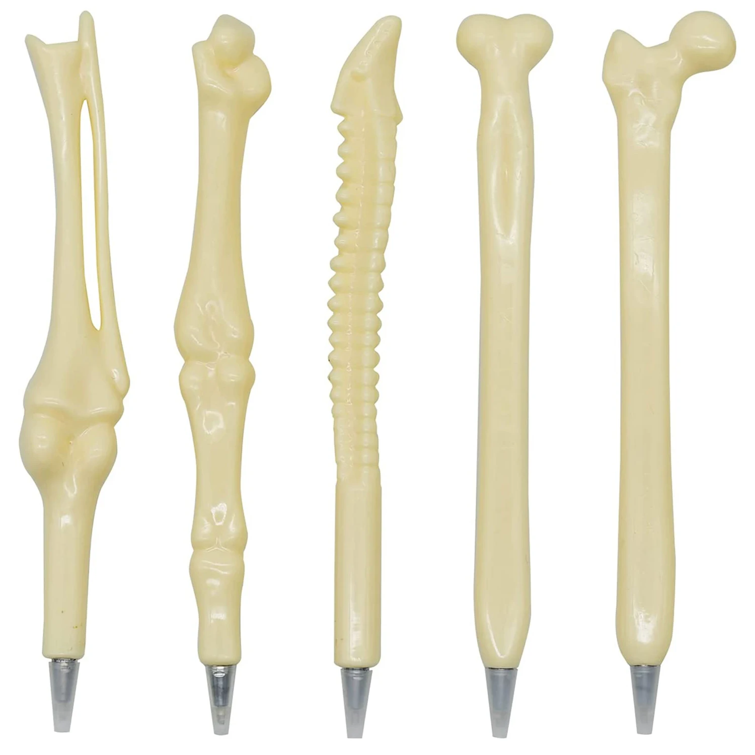 Pack of 10 Creative Novelty Bone Shape Ballpoint Pens Finger Pen Nurse