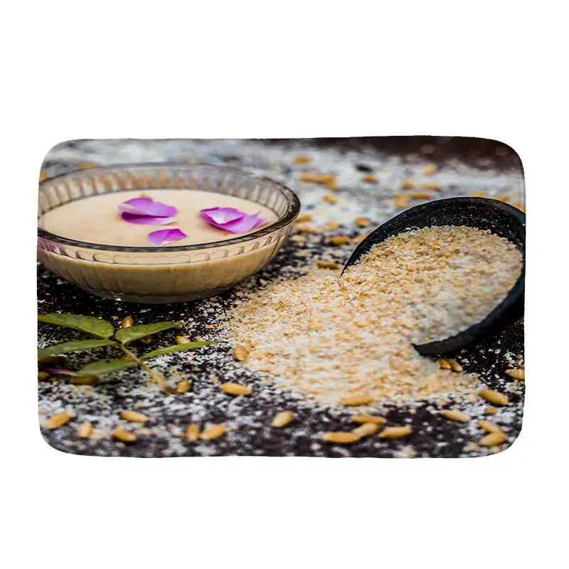 Bamboo SPA Bath Salts printed Flannel Floor Mat Anti-Slip Tapete Floor Mats Kitchen Doormat welcome mats for front door
