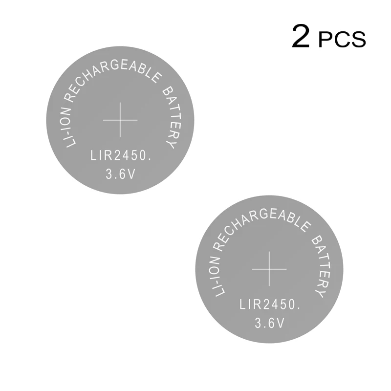 Batería Li-ion recargable LIR2450 3,6 V 2 uds pila botón de litio celular LIR 2450 sustituye a CR2450
