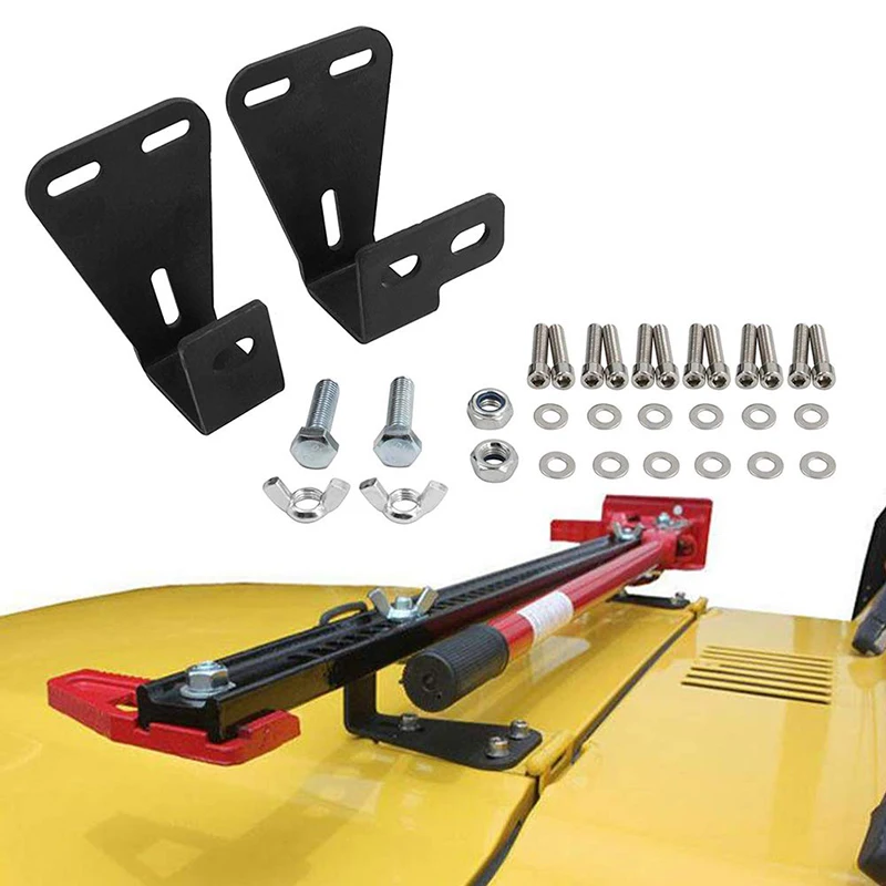 

High Lift Jack Mount Hinge Mounting Hood Bracket Hi-Lift Jack for Jeep Wrangler CJ 1944-1986 / YJ 1987-1995 / TJ 1997-2006 (Pair