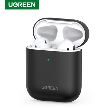 

UGREEN Case for Airpods Case Protective Cover Black Green Ultra Thin Shockproof Silicone Earphone Case for Apple Airpods 2 1