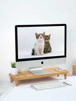 

Bamboo Neck Protector Office Computer Mat Elevated Base Bracket Desktop Keyboard Placement Tv Cabinet Wooden Laptop Table Stand