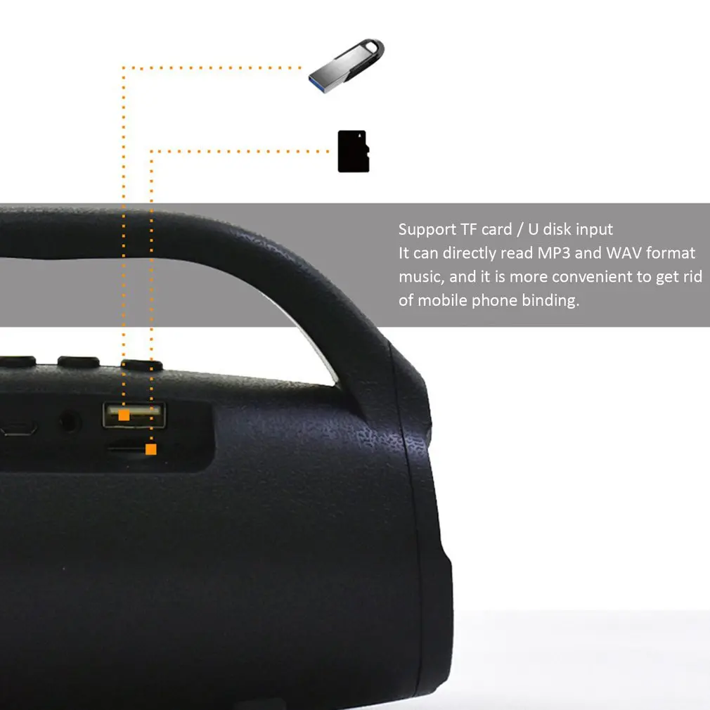 IPX5 Портативный Водонепроницаемый Открытый HIFI Колонка беспроводной Bluetooth динамик сабвуфер звуковая коробка Bs118 Поддержка FM AUX TF