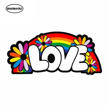 

HotMeiNi 13cm x 6.8cm For Love Rainbow Flower Child Hippy Car Graphic Decal Car Assessoires VAN GTR Decoration Stickers