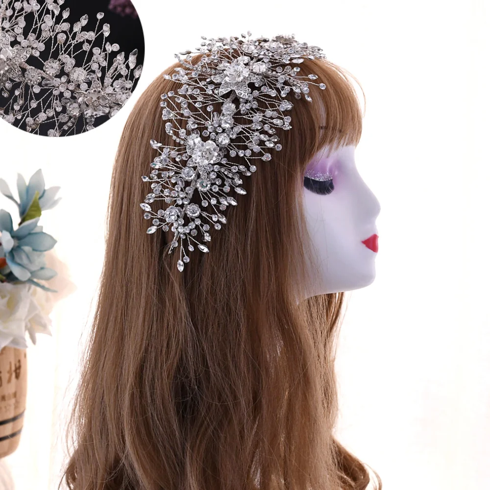 

TOPQUEEN Best Selling Bridal Headband Luxury Silver Rhinestone Bridal Headband Wedding Accessories Bridal Headpieces HP286-S