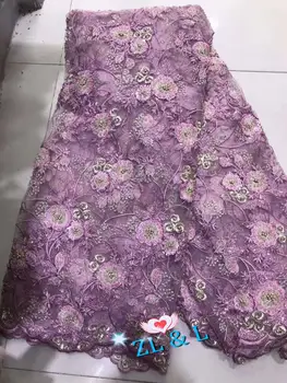 

High quality beaded embroidery French mesh African lace fabric Nigeria lace suitable dress dress DIY high-end clothing 5 yards
