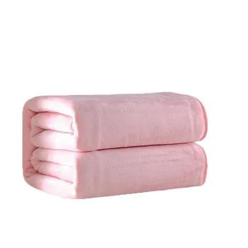 

Home Textile Flannel Blanket Thickened Winter Super Warm Soft Blankets Sofa/Plane/Bed Travel Patchwork Solid Bedspread Pink
