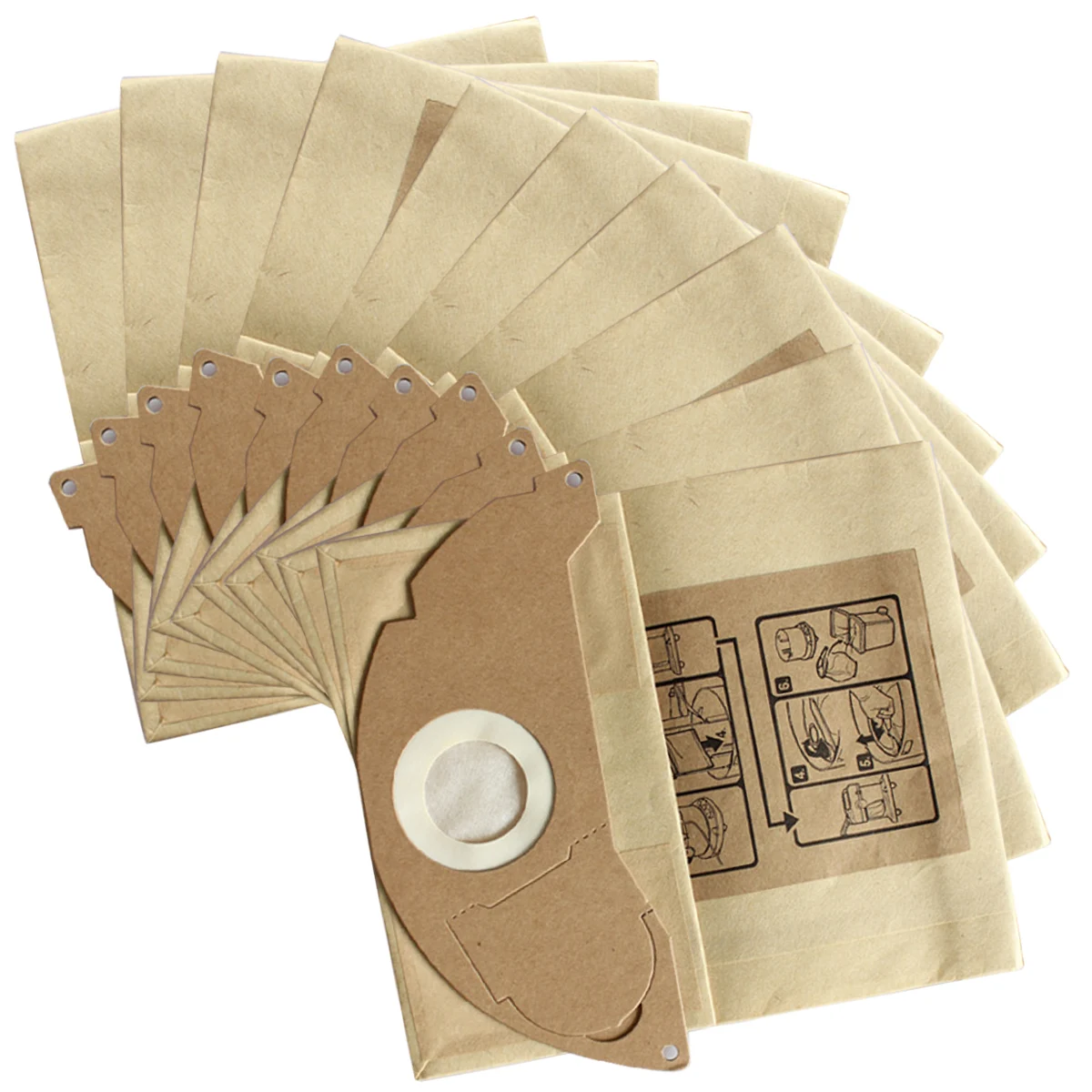 10pcs Paper Dust Bag Filter Bags Replacement for Karcher MV2 WD2.000