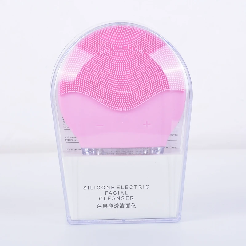 pink Прямая поставка, электрическая Очищающая щетка для лица, ультразвуковая вибрационная щетка для удаления черных точек, очиститель пор, массаж лица - Цвет: pink