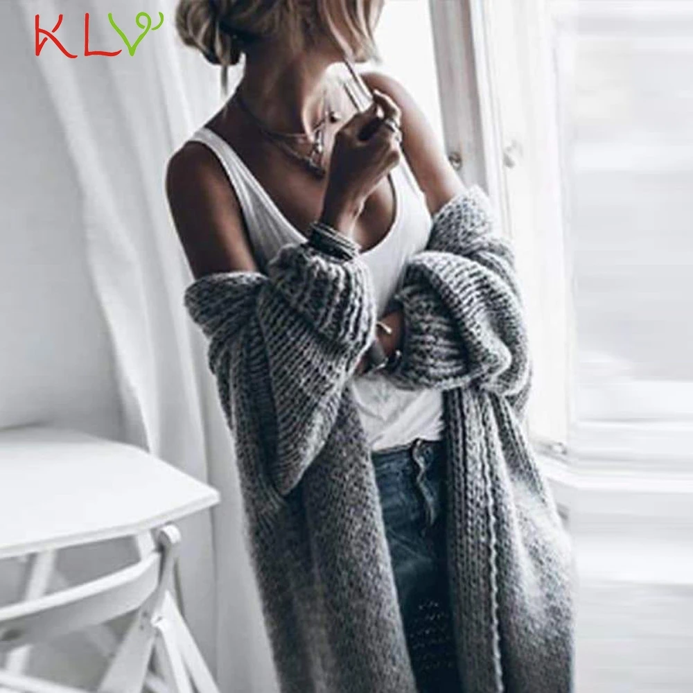 Женская куртка, вязаный свитер, Свободный длинный кардиган, пальто, сексуальная мода, летучая мышь, осенняя повседневная женская верхняя одежда, зимняя одежда размера плюс, 19Ot
