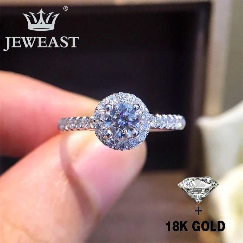 Кольцо с натуральным бриллиантом 18K золото чистое красивое кольцо драгоценными