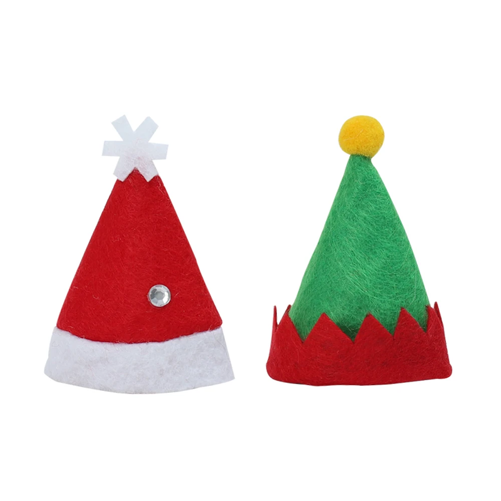 10 шт./компл. небольшой мини леденец на палочке, Рождественская шапка, конфеты шапка Санта-Клауса украшения вечерние шляпка к Рождеству