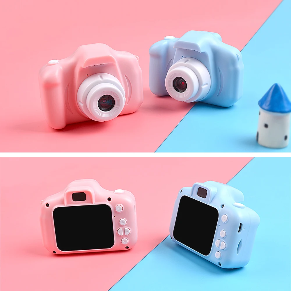 Kebidu Mini appareil photo numérique 2 pouces dessin animé mignon caméra jouets enfants cadeau d'anniversaire 1080P bambin jouets caméra