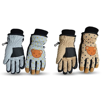 

Children's Winter Warm Gloves Windproof Waterproof Warm Finger Gloves Manufacturers Cartoon All-Fing Ski Full Finger Gloves